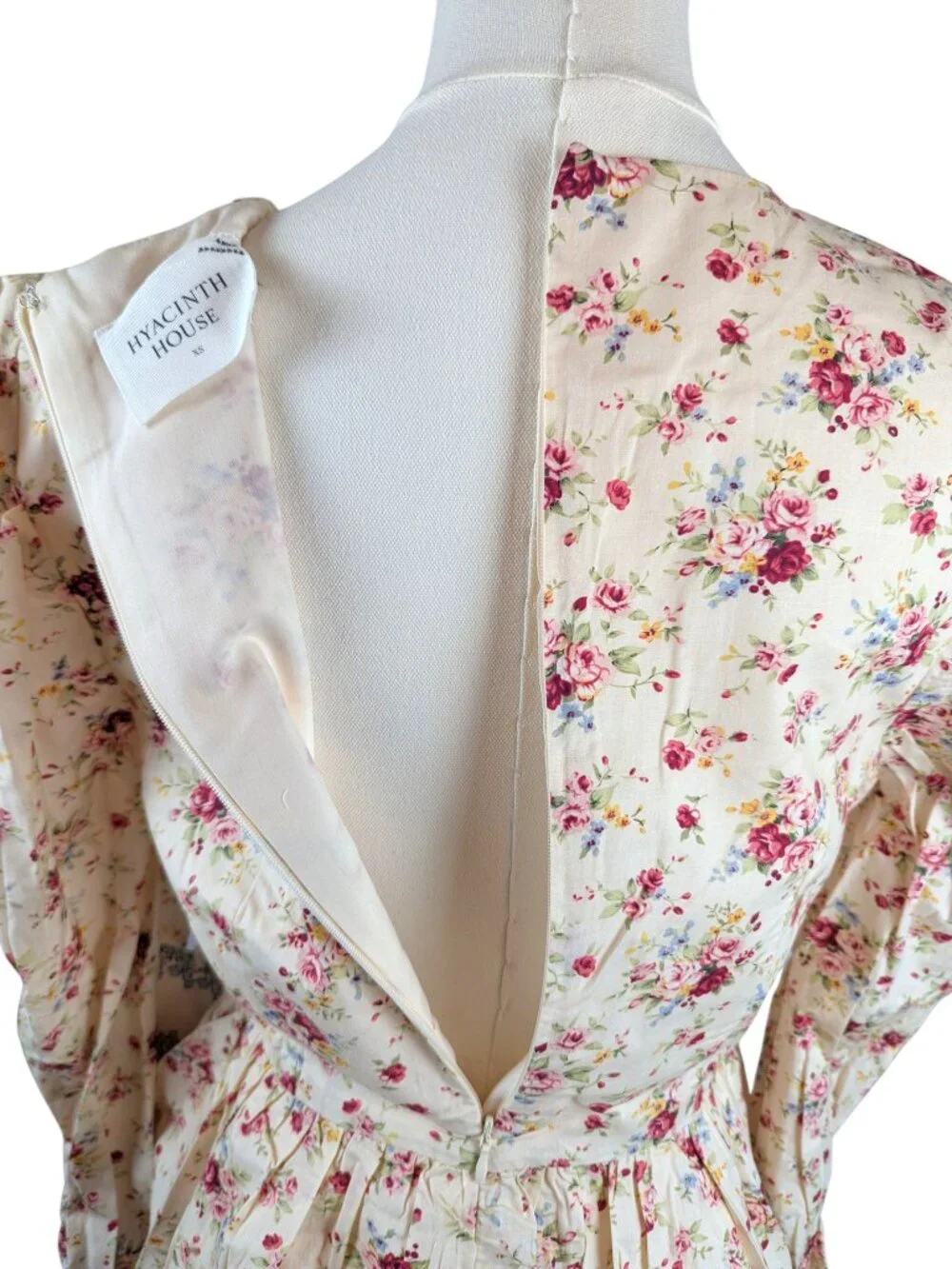 Tuckernuck Hyacinth House Top Floral Ava Peplum Cotton Blouse Long Sleeves XS